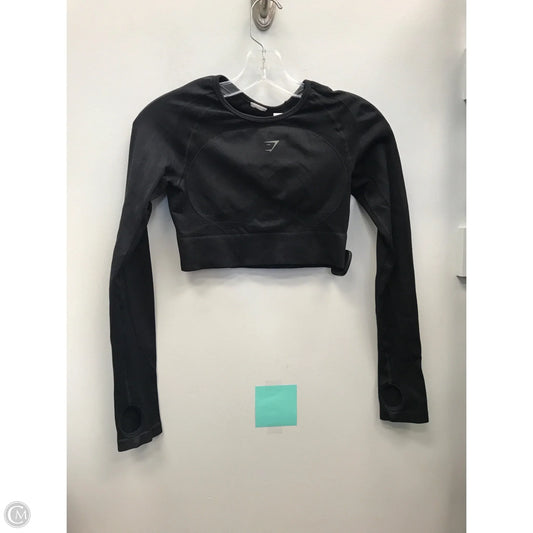 Athletic Top Long Sleeve Crewneck By Gym Shark In Black, Size: S