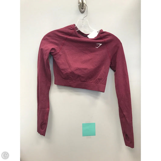 Athletic Top Long Sleeve Crewneck By Gym Shark In Maroon, Size: S
