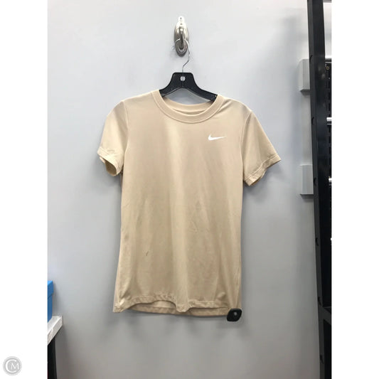 Athletic Top Short Sleeve By Nike In Tan, Size: S