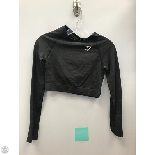 Athletic Top Long Sleeve Crewneck By Gym Shark In Black, Size: S