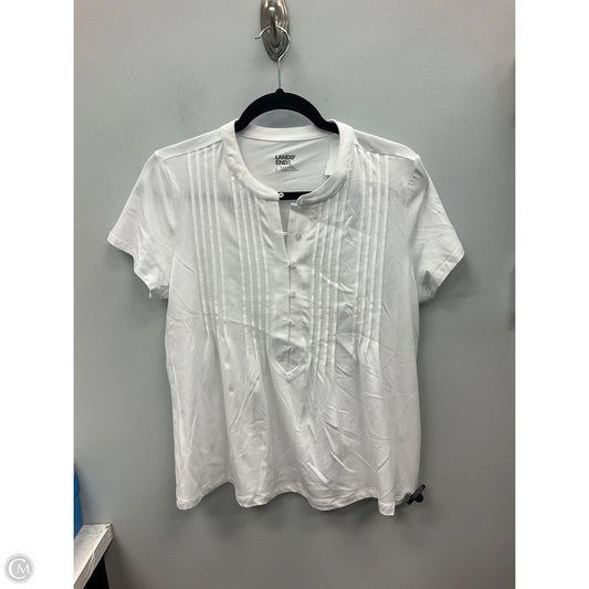 Top Short Sleeve By Lands End In White, Size: S