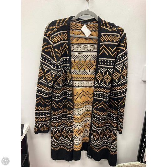 Sweater Cardigan By Hannah In Black & Brown, Size: M