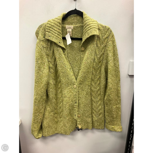 Sweater Cardigan By L.l. Bean In Green, Size: L
