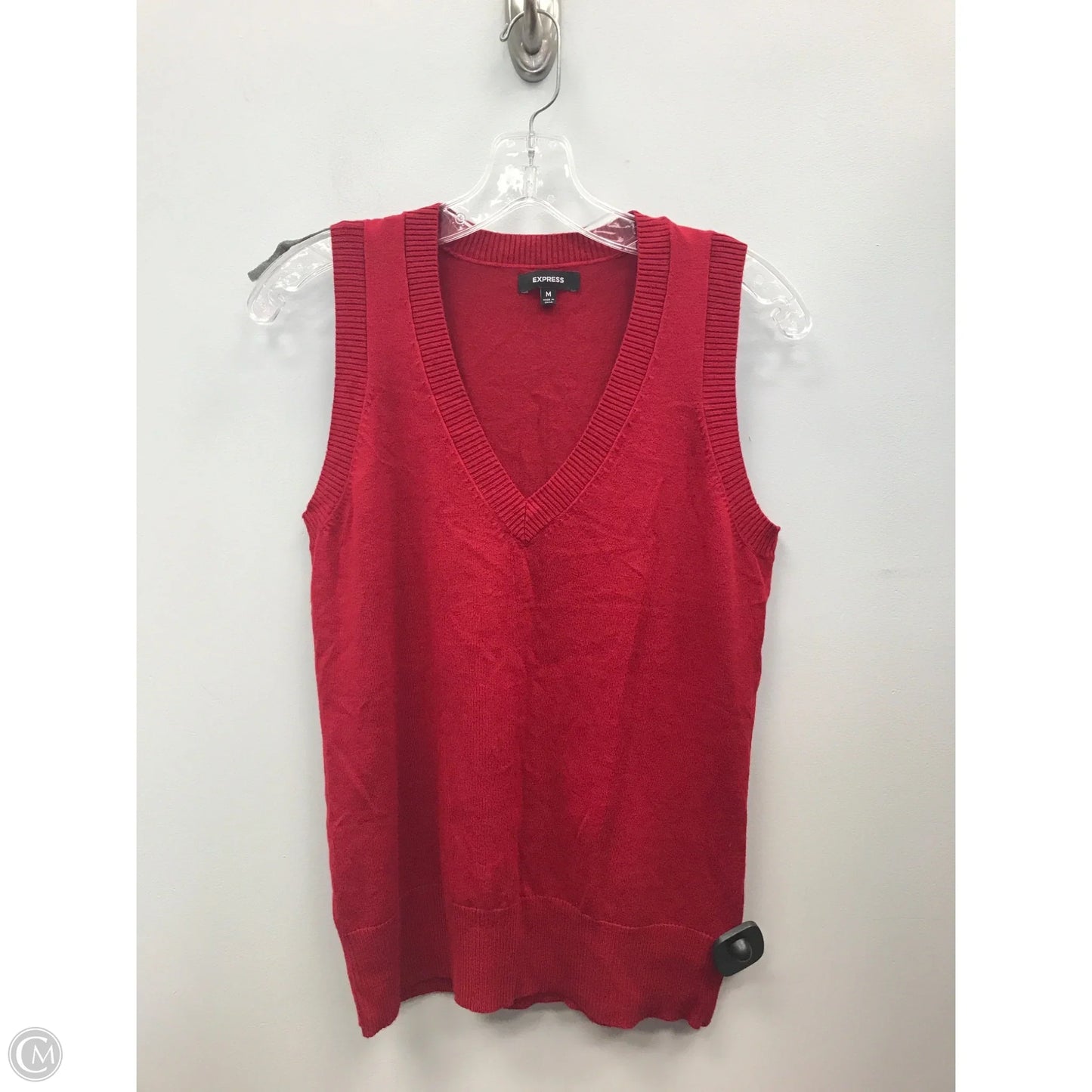 Vest Sweater By Express In Red, Size: M