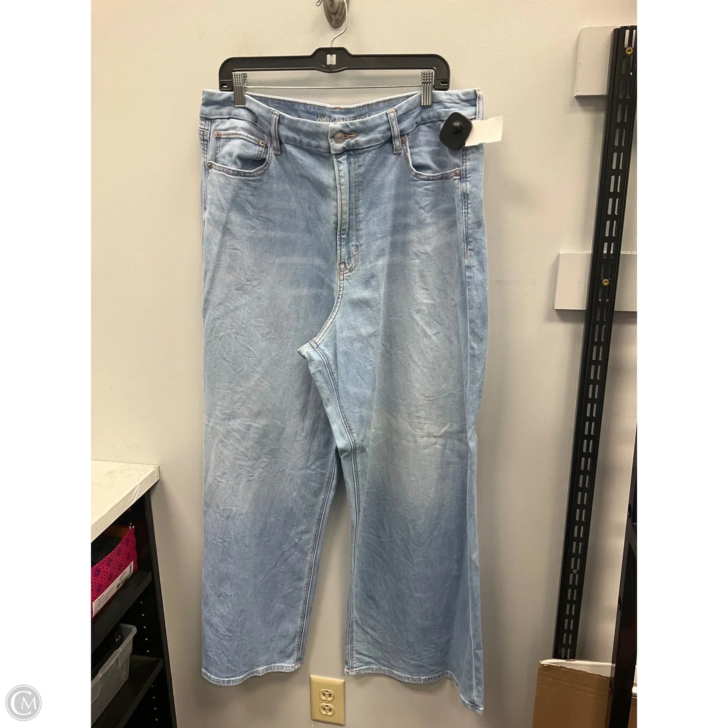 Jeans Wide Leg By American Eagle In Blue Denim, Size: 18