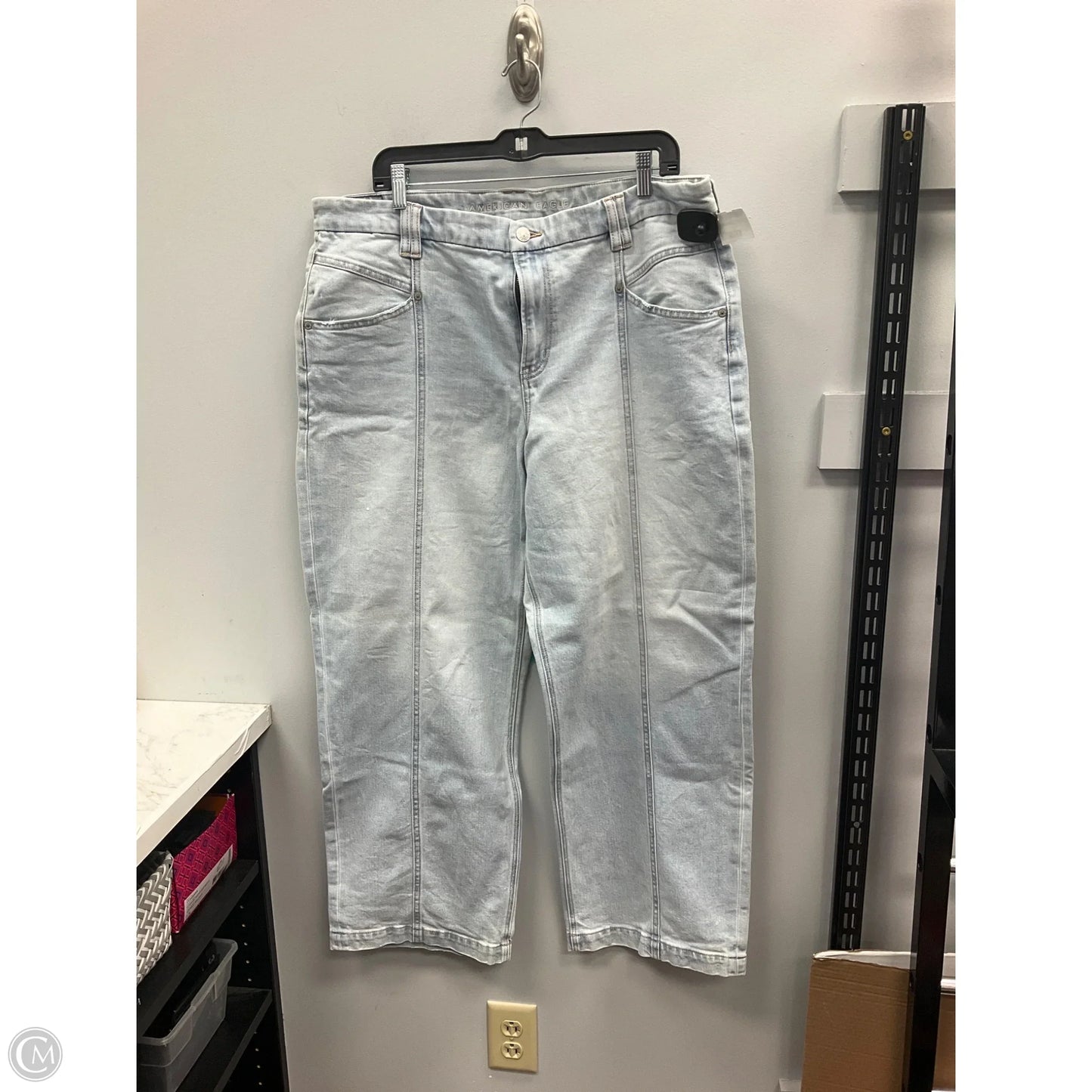 Jeans Straight By American Eagle In Blue Denim, Size: 18