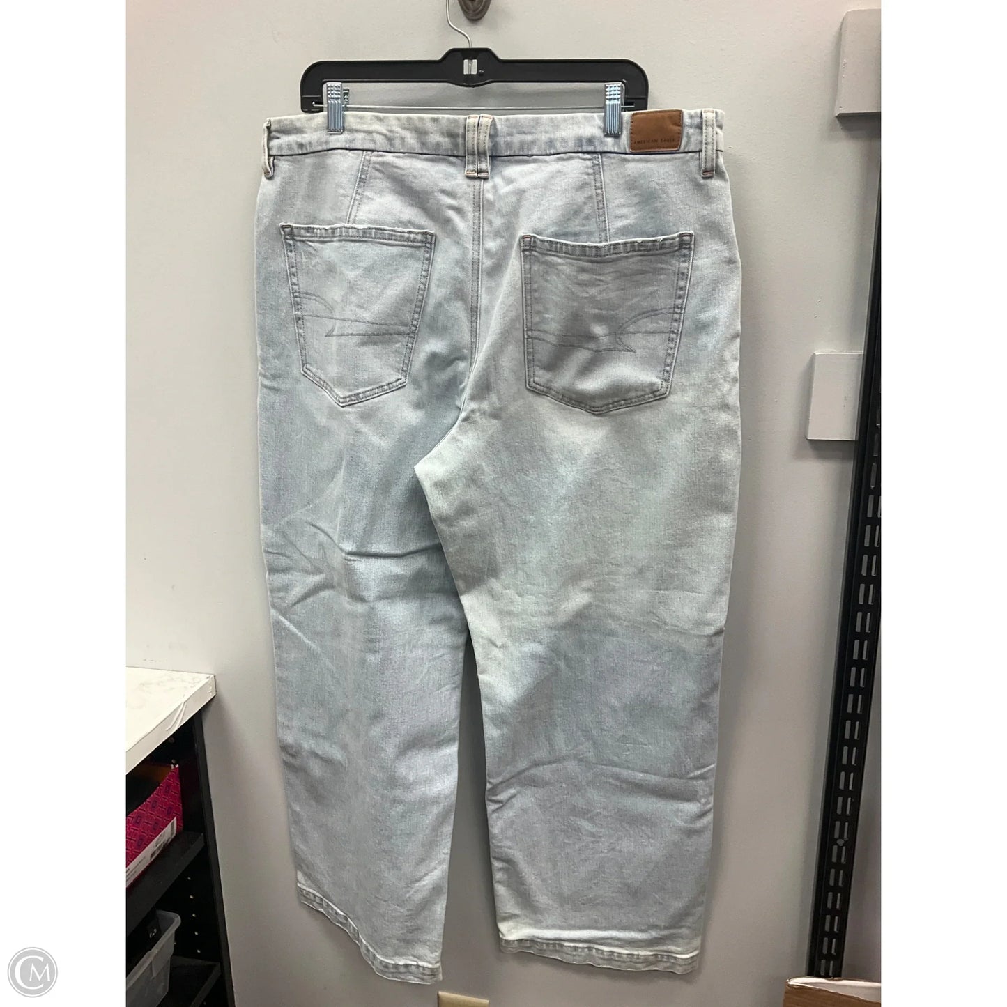 Jeans Straight By American Eagle In Blue Denim, Size: 18