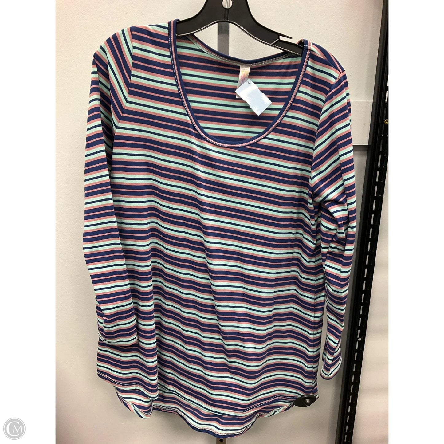 Top Long Sleeve By Lularoe In Striped Pattern, Size: L