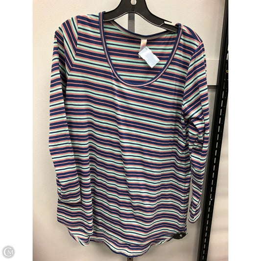 Top Long Sleeve By Lularoe In Striped Pattern, Size: L