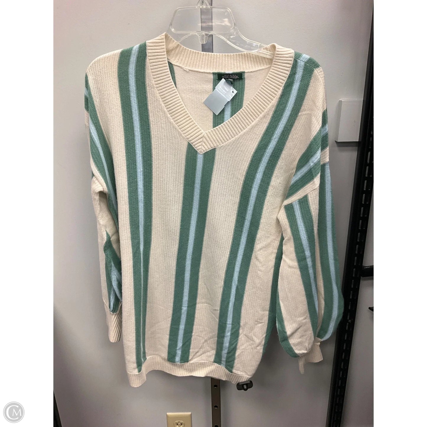 Top Long Sleeve By Wild Fable In Striped Pattern, Size: S