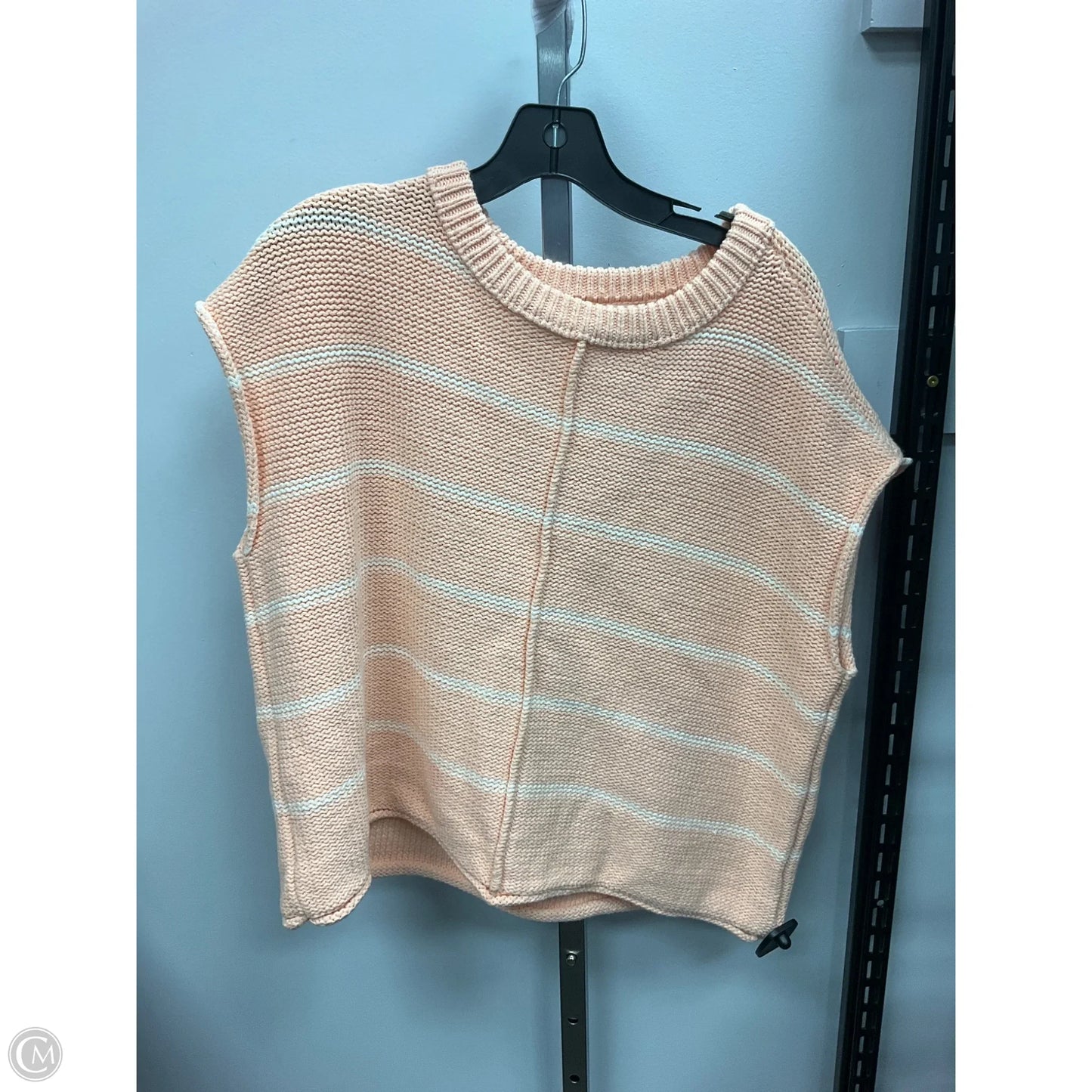 Vest Sweater By Universal Thread In Orange & White, Size: M