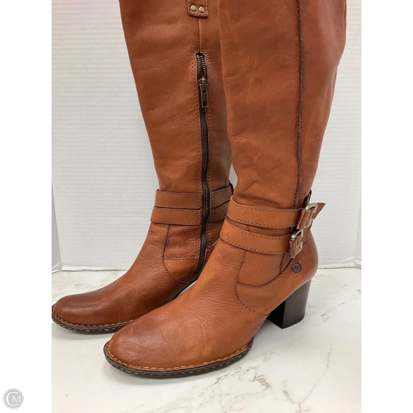 Boots Ankle Heels By Born In Brown, Size: 7