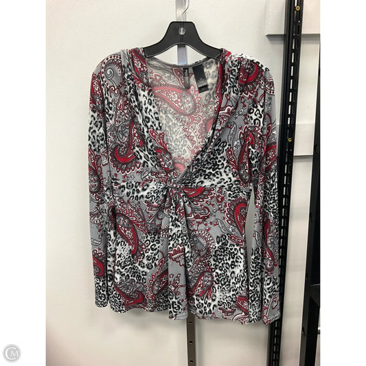 Top Long Sleeve By Bisou Bisou In Multi-colored, Size: M