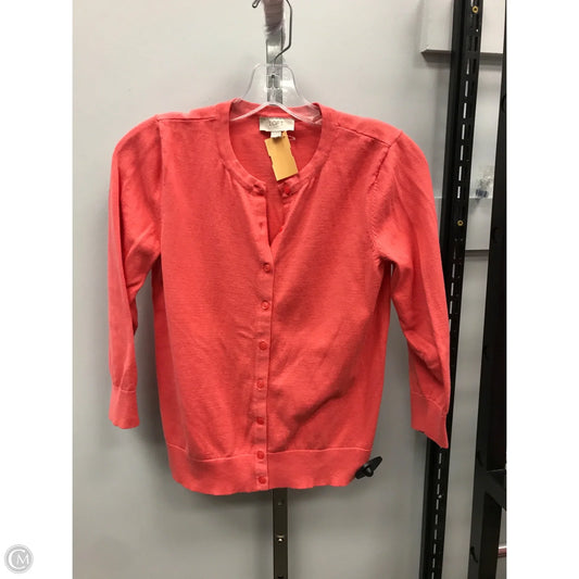 Sweater Cardigan By Loft In Coral, Size: S