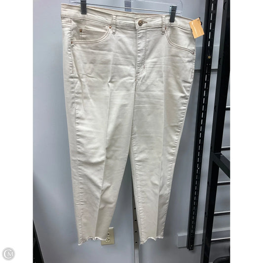 Pants Cropped By Nicole Miller In Cream, Size: 14
