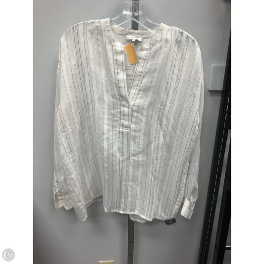 Top Long Sleeve By Vince In White, Size: S