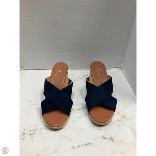 Sandals Heels Wedge By Tommy Bahama In Navy, Size: 8.5