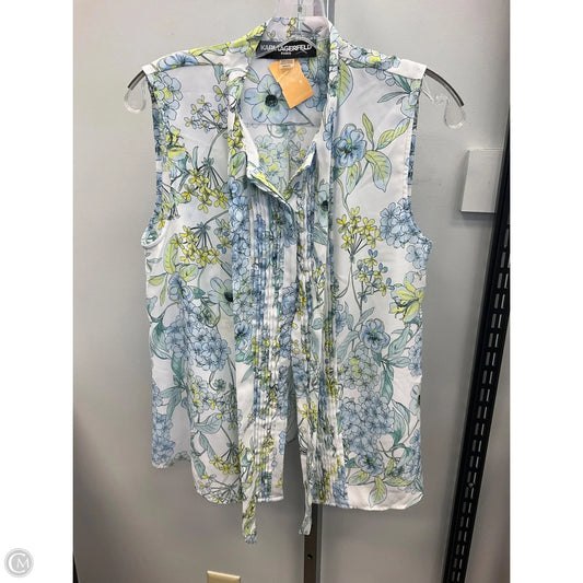 Top Sleeveless Designer By Karl Lagerfeld In Floral Print, Size: M