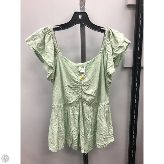 Top Short Sleeve By Japna In Green, Size: L