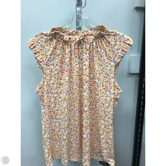 Top Sleeveless By Adrianna Papell In Floral Print, Size: M