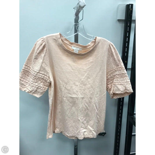 Top Short Sleeve By Design History In Peach, Size: M
