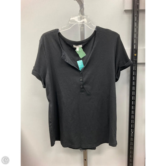 Top Short Sleeve By Maurices In Black, Size: 1x