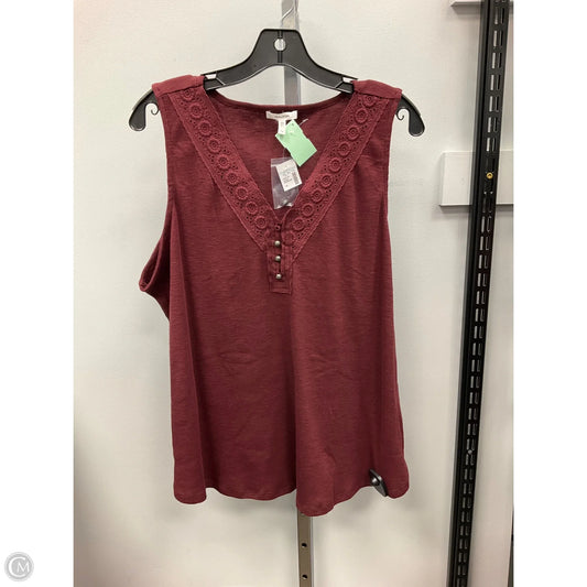 Top Sleeveless By Maurices In Maroon, Size: 1x