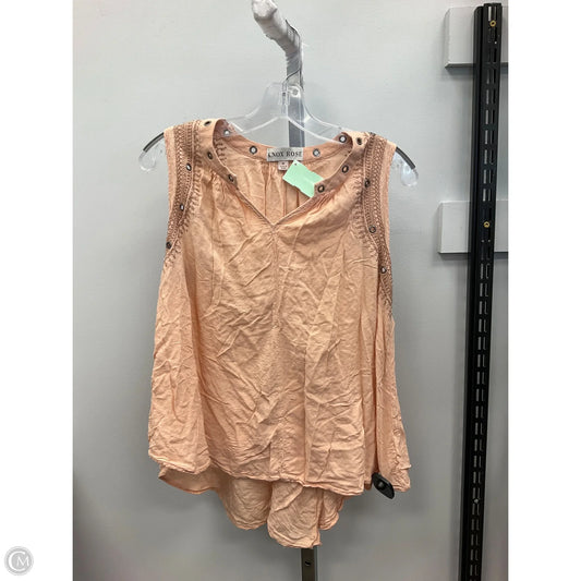 Top Sleeveless By Knox Rose In Tan, Size: M