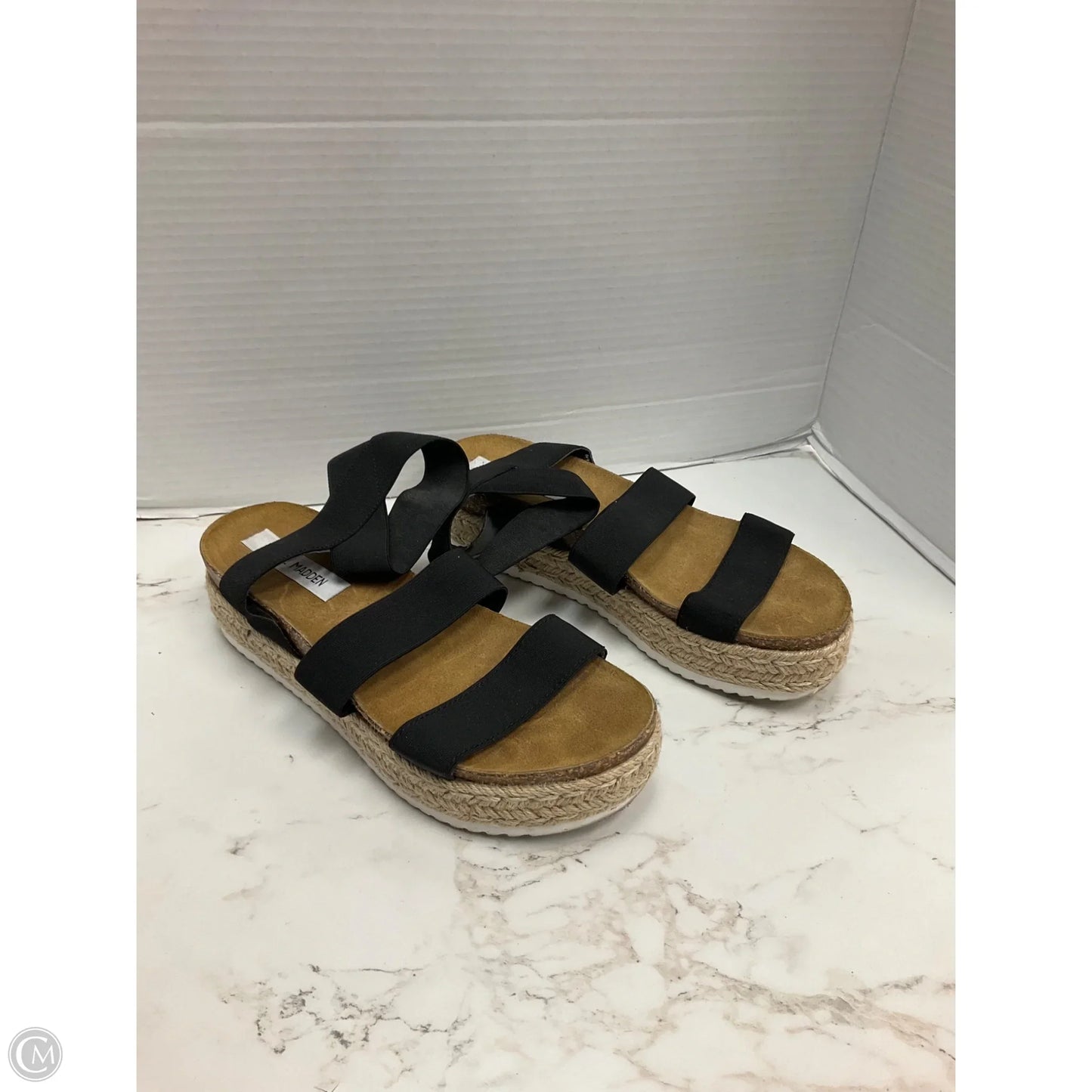 Sandals Heels Platform By Steve Madden In Black, Size: 9