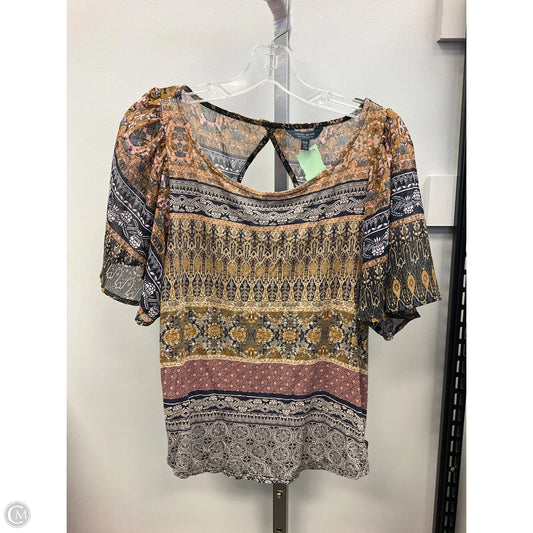 Top Short Sleeve By Lucky Brand In Multi-colored, Size: M