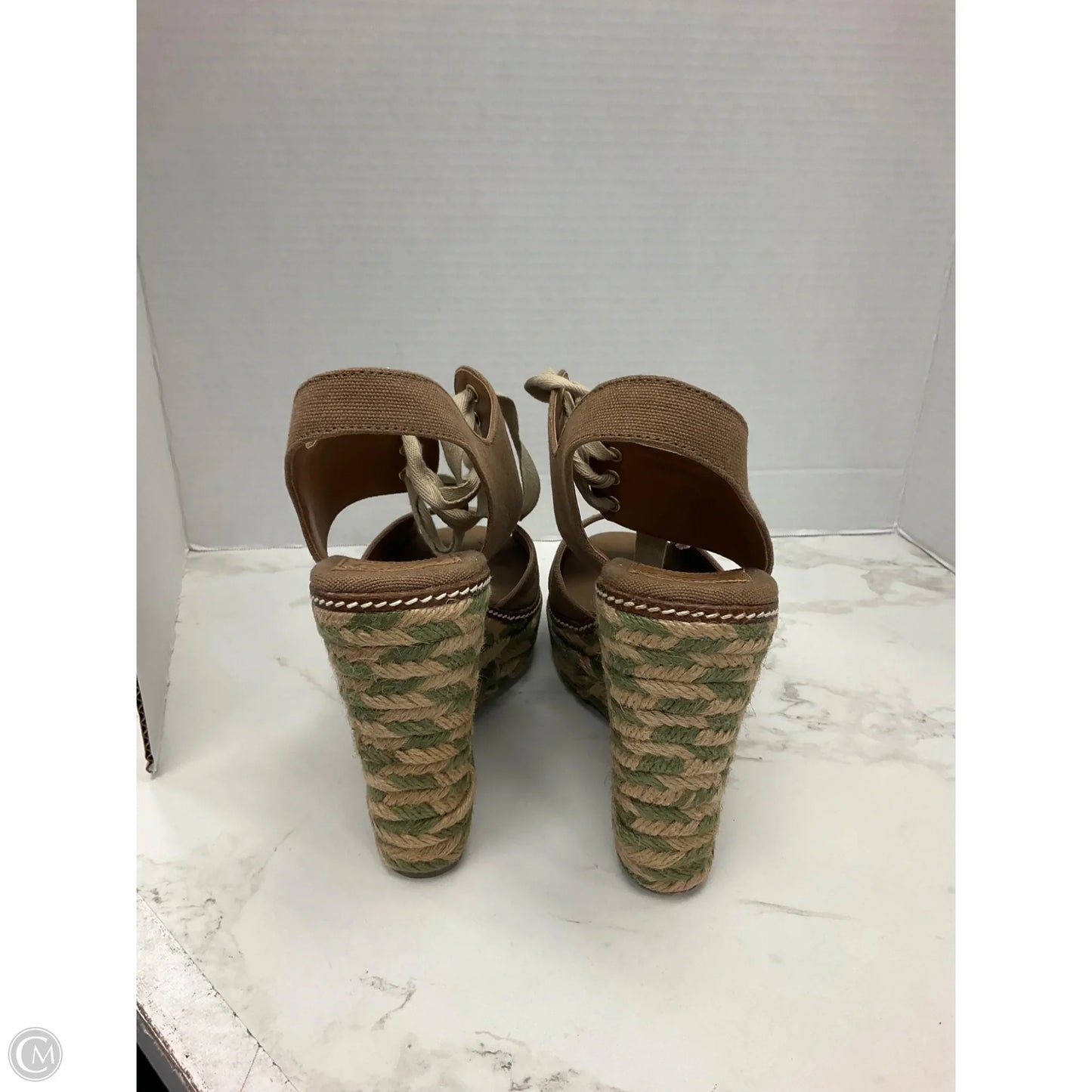 Sandals Designer By Tory Burch In Brown & Green, Size: 11