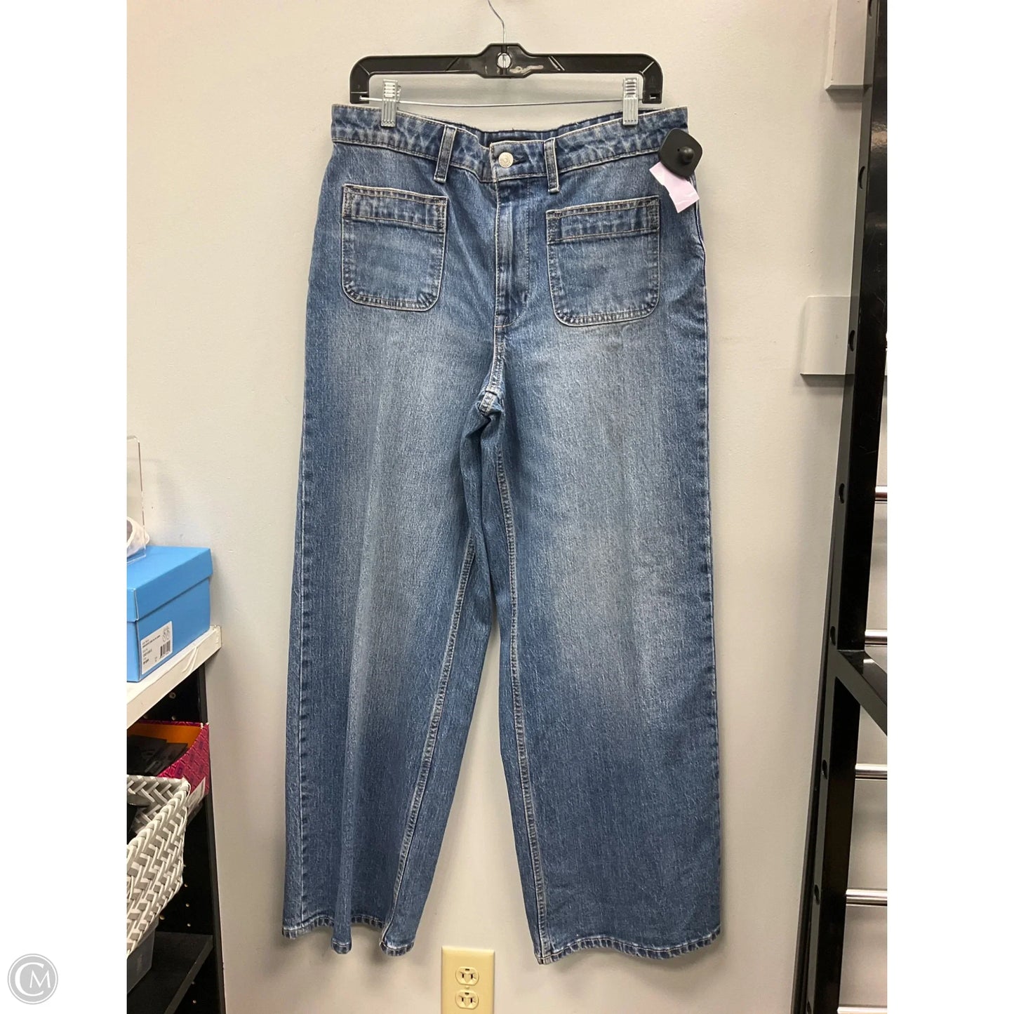 Jeans Wide Leg By Free Assembly In Blue Denim, Size: 10