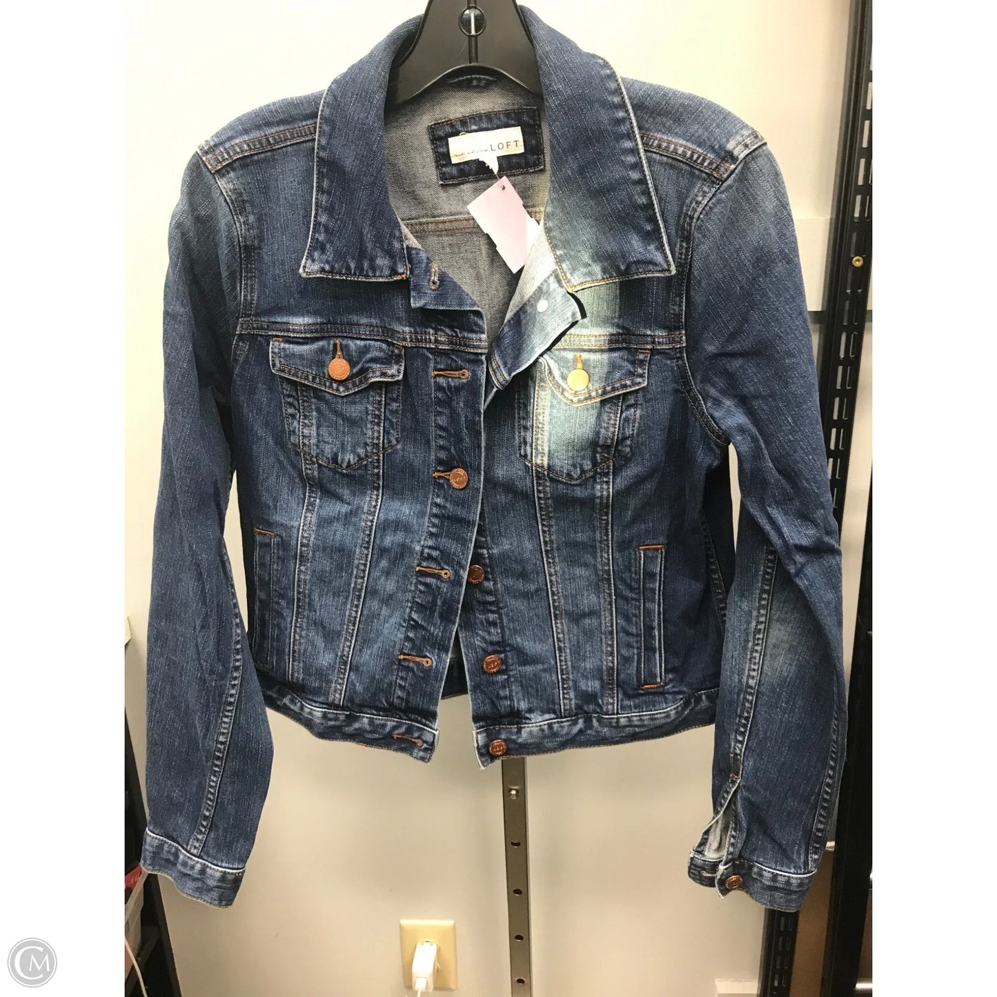Jacket Denim By Loft In Blue Denim, Size: Small