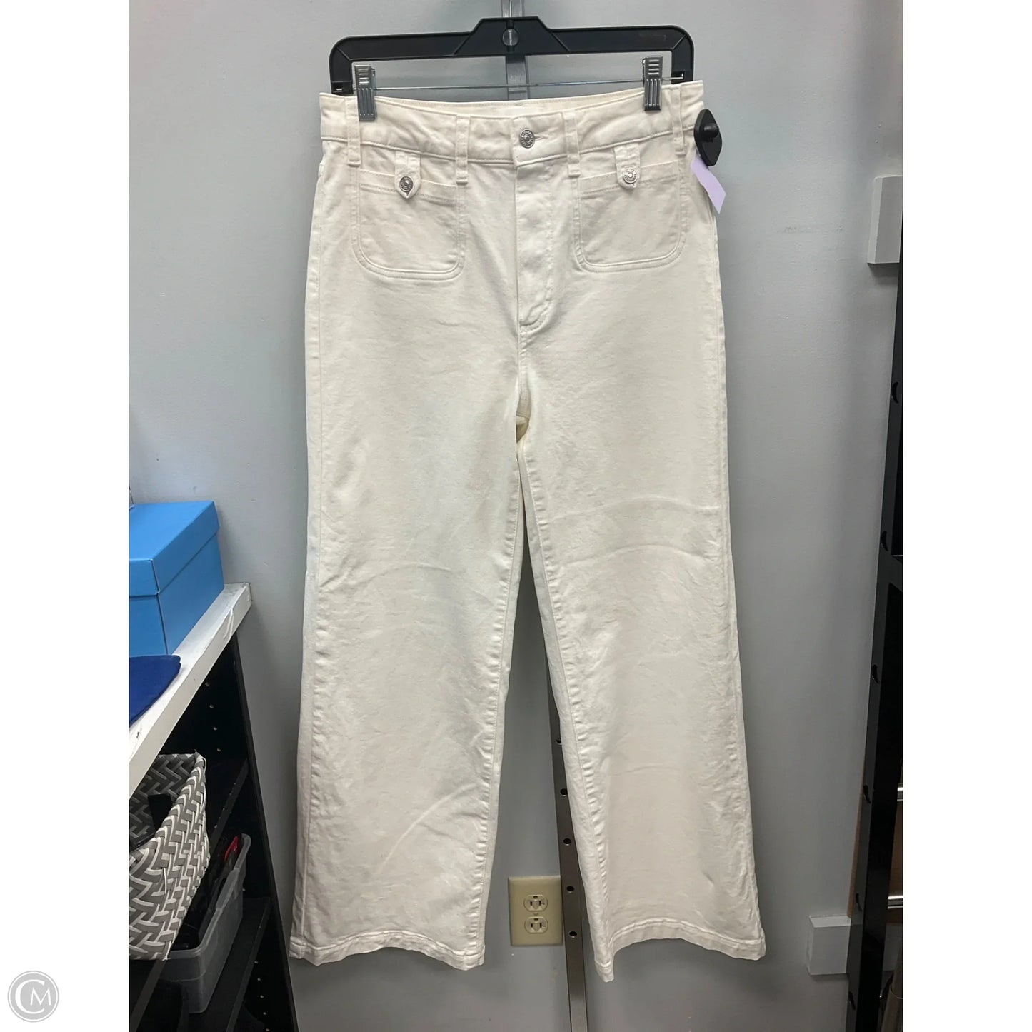 Jeans Wide Leg By Paige In Cream, Size: 8