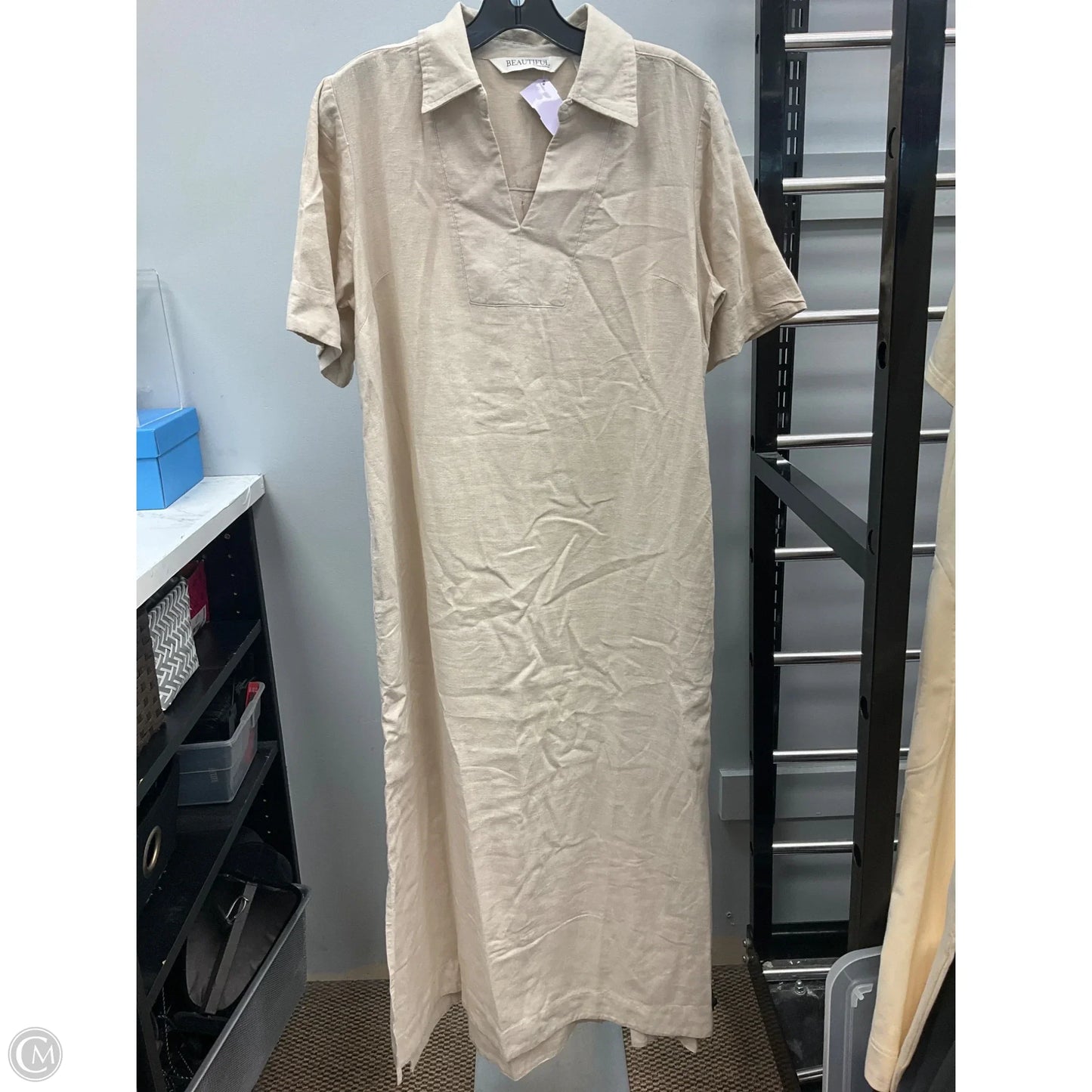 Dress Casual Maxi By Cmc In Beige, Size: M
