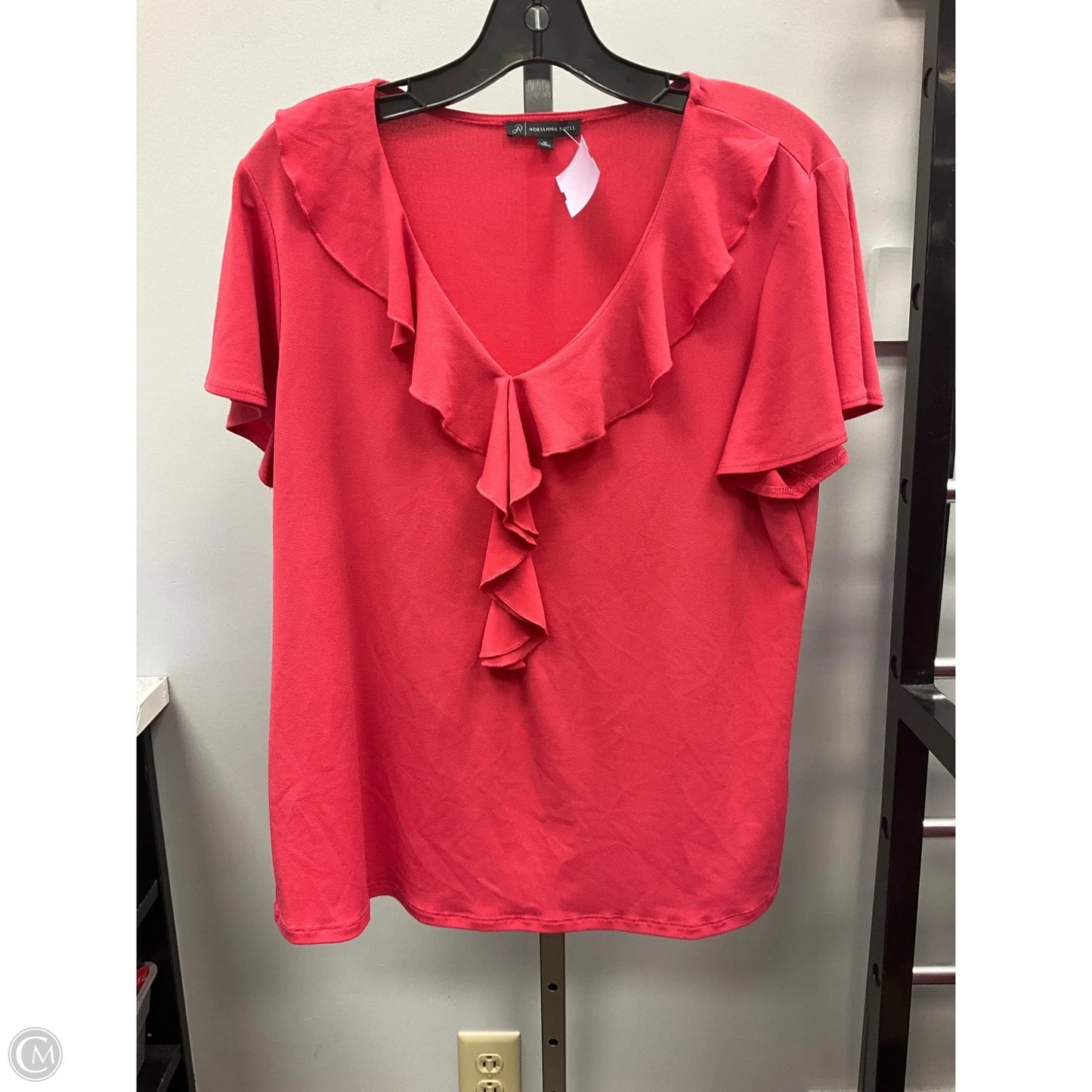 Top Short Sleeve By Adrianna Papell In Pink, Size: M