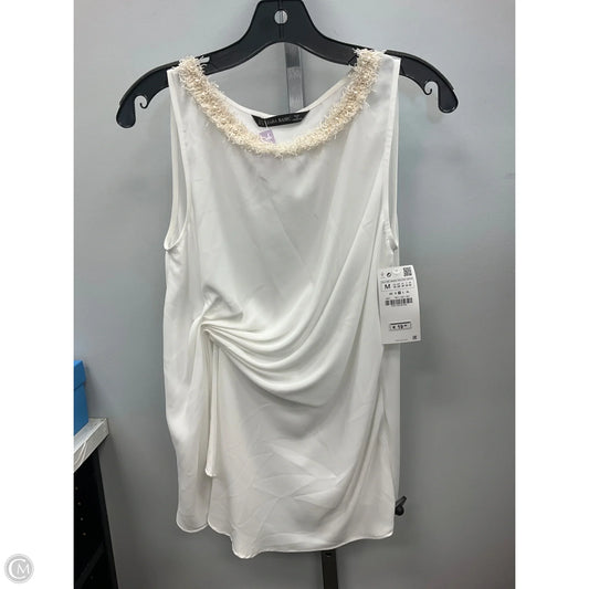Top Sleeveless By Zara Basic In Ivory, Size: M