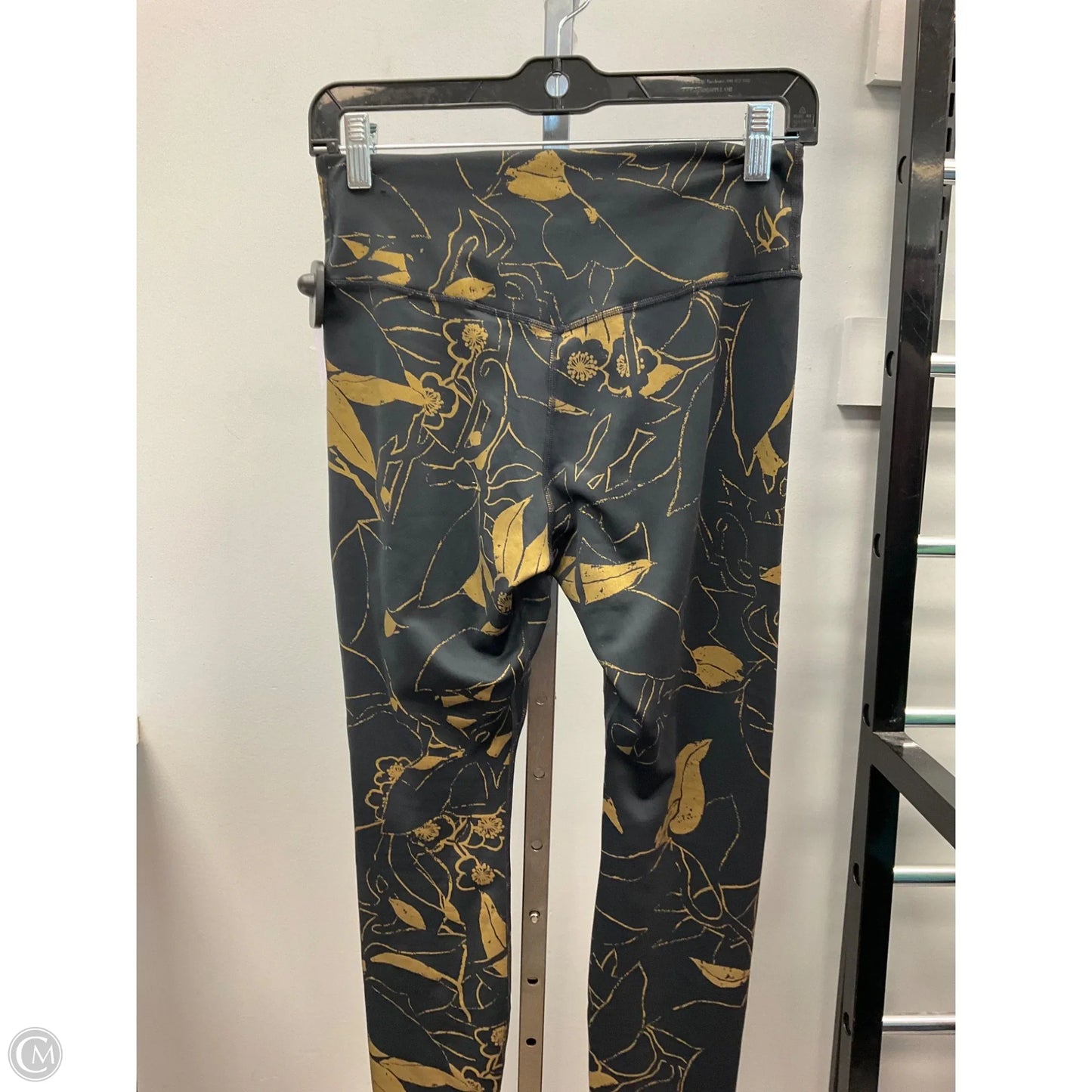 Athletic Leggings By Nike Apparel In Black & Gold, Size: M
