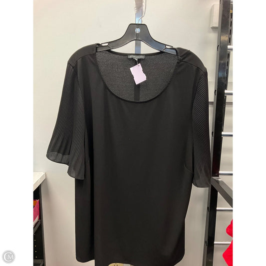 Top Short Sleeve By Adrianna Papell In Black, Size: 3x