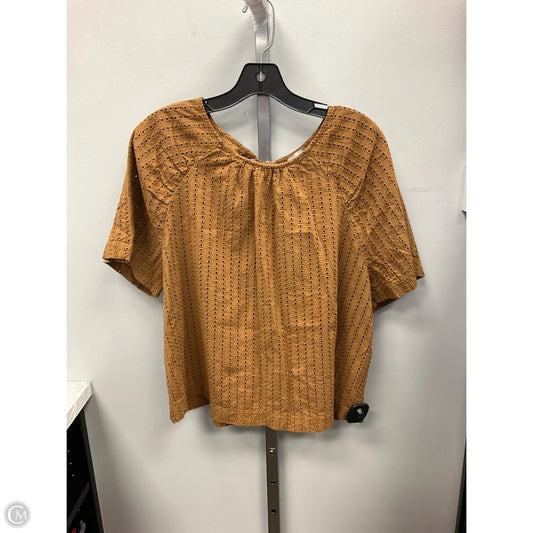 Top Short Sleeve By Loft In Brown, Size: Xl