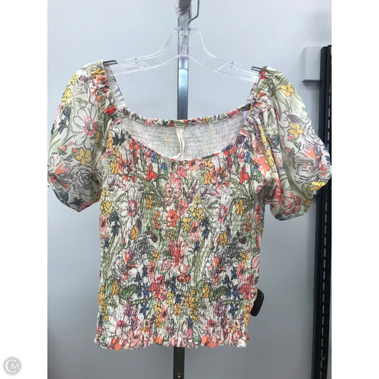 Top Short Sleeve By Anthropologie In Floral Print, Size: Xs