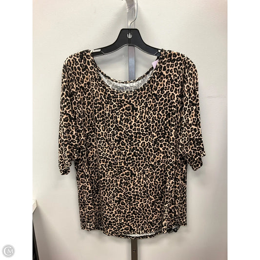 Top Short Sleeve By Apt 9 In Animal Print, Size: Xl