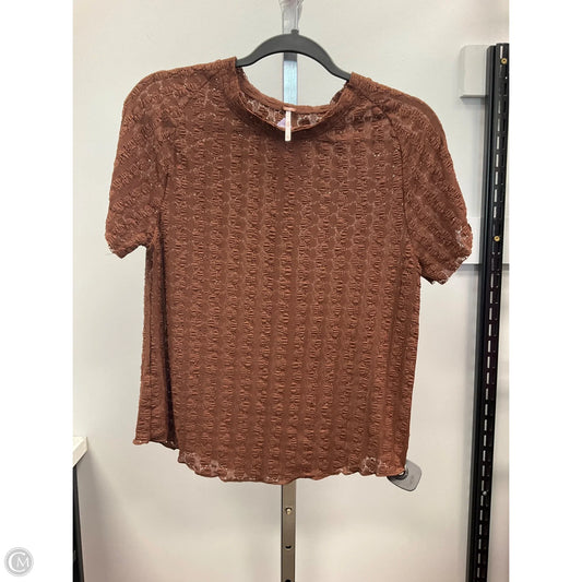 Top Short Sleeve By Free People In Brown, Size: Xl