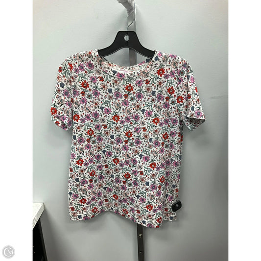 Top Short Sleeve By Loft In Floral Print, Size: Xs