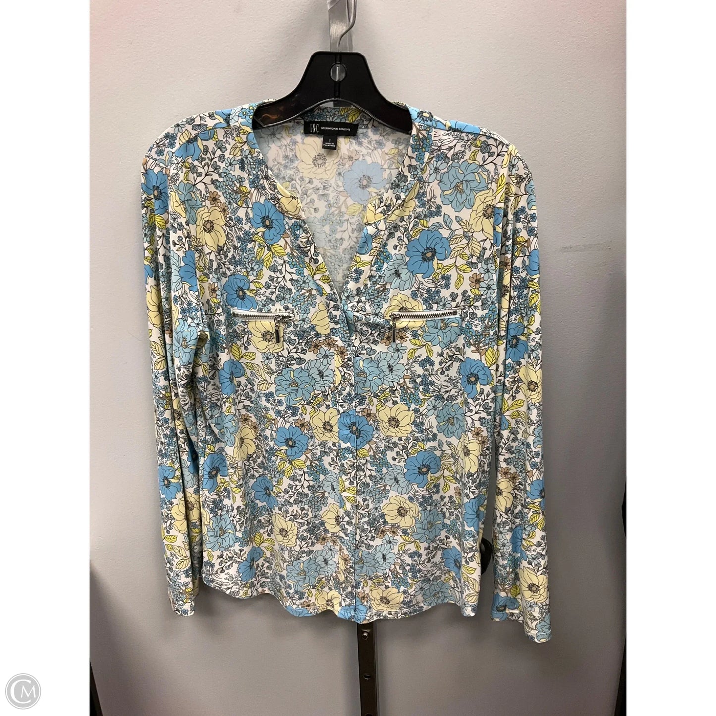 Top Long Sleeve By Inc In Floral Print, Size: S