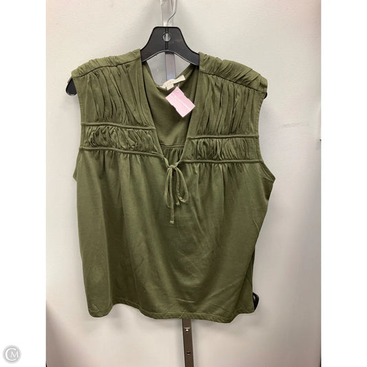 Top Sleeveless By Loft In Green, Size: L