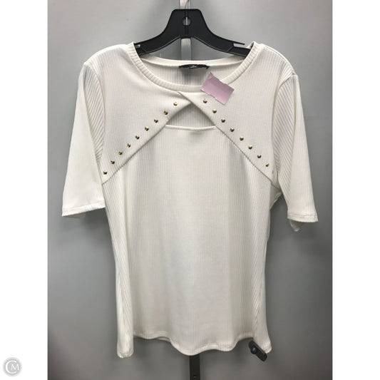 Top Short Sleeve By Inc In Ivory, Size: Xl