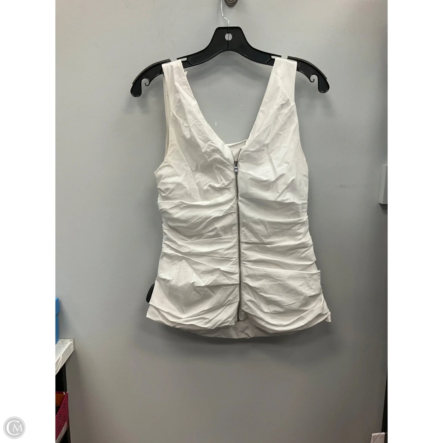 Top Sleeveless By Ann Taylor In White, Size: 10