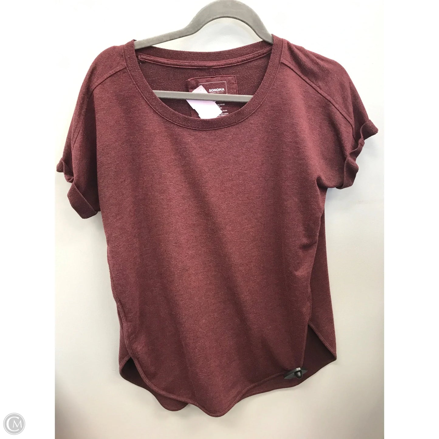 Top Short Sleeve By Sonoma In Maroon, Size: S