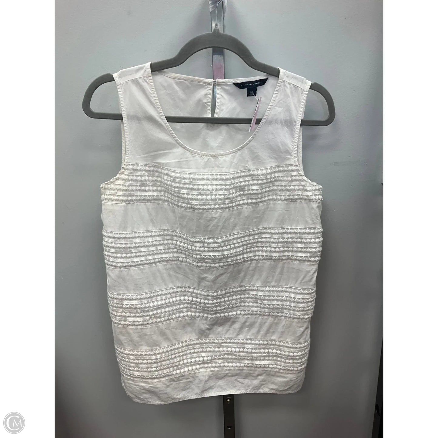 Top Sleeveless By Tommy Hilfiger In White, Size: S